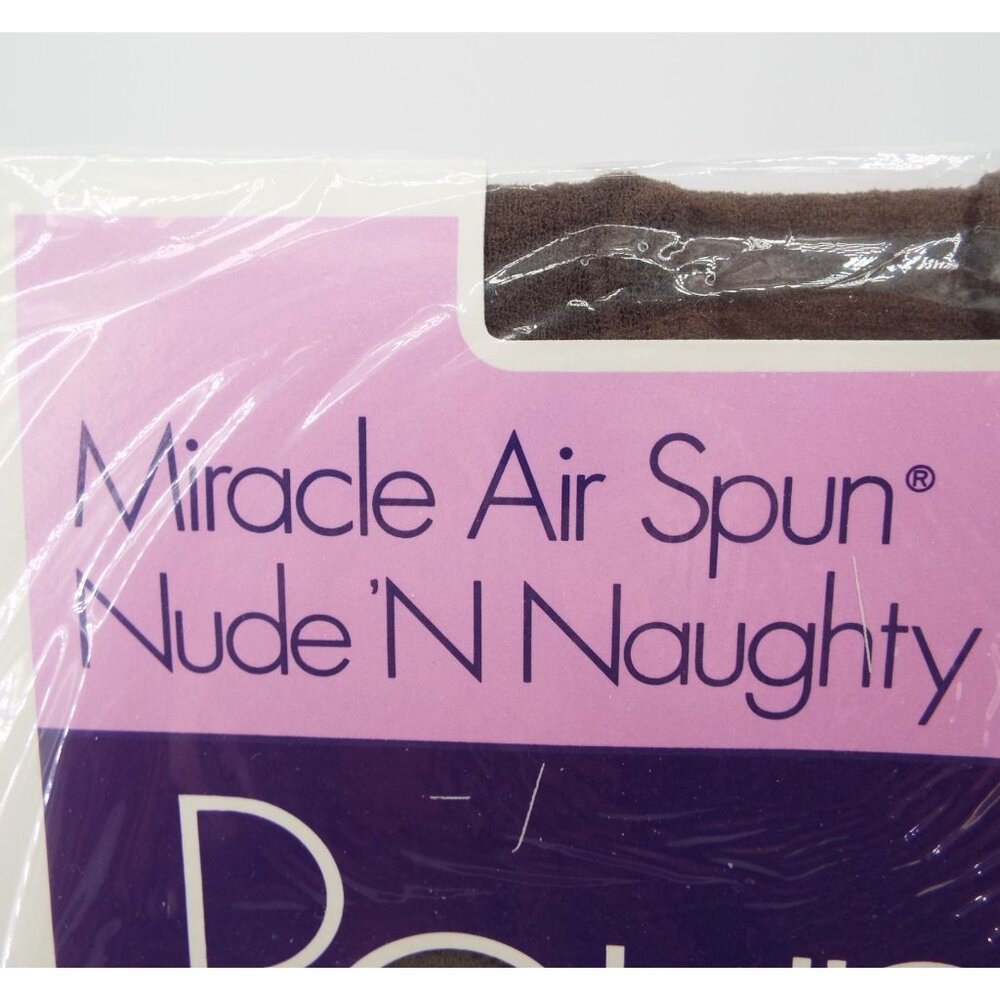 Vintage Round the Clock Miracle Air Spun Perfect Taupe Sandalfoot Pantyhose NOS - Picture 4 of 6